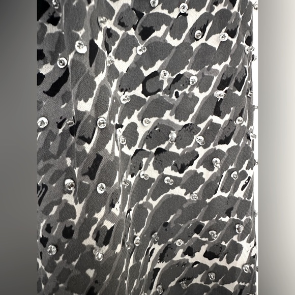 Parker Silk Animal Print Dress With Beaded Detailing - Picture 3 of 4